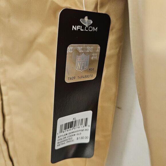 San Francisco 49ers GOLD Jacket / Size XL/ QQMG037FSF-RO / New With Tag - Picture 4 of 8